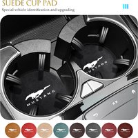 2PCS Car Logo Anti-Slip Water Cup Pad Drink Holder Mat Interior Accessories For Mustang Fiesta Kuga Edge Mondeo ST Mondeo Shelby