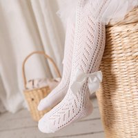 0-36Month Summer Baby Tights For Girls Lace Mesh Thin Toddler Girls Tight Fashion Bow Cotton Princess Pantyhose New