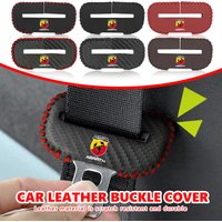 For Abarth Car Seat Belt Buckle Leather Anti-Scratch Protector Cover FR FIAT 500 595 695 124 Bravo Linea Siena Panda