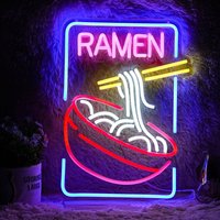 USB Dimmable Ramen Bowl Neon Sign with Noodles and Chopsticks LED Light for Japanese Restaurant Kitchen Decor Vibrant Wall Art