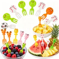 Kids Small Fruit Forks Cake Dessert Fork Cute Cow Shape Dessert Fork, Food Lunch Box Accessories for Children Bento