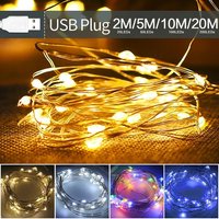 2/5/10/20M USB LED String Lights for Xmas Garland Party Wedding Home House Decoration Christmas Tree Flasher Fairy Lights