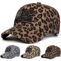Unisex American Flag Leopard Print Baseball Caps Spring Autumn Outdoor Adjustable Casual Hats Sunscreen Hat Sports Cap