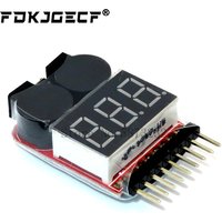 For 1S/2S/3S/4S/5S/6S/7S/8S 2IN1 Low Voltage Buzzer Alarm Lipo Battery Voltage Indicator Tester for 3.7V 7.4V 11.1V