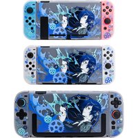 Protective Case for Nintendo Switch / OLED / Switch 2 - Semi-Transparent Hard Shell with Blue & Black Design , Makoto Yuki