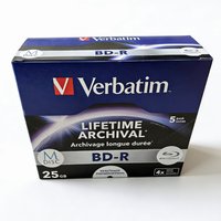 5Pcs Verbatim MDisc M-Disc Blu Ray BDR Blu-Ray Disc BD-R 25GB Lifetime Archival Injet Printable 4X Archivage Longue Duree