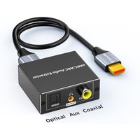Unnlink HDMI Audio Extractor HiFi 5.1 eARC ARC Converter 192KHz HDMI to SPDIF Optical Coaxial 3.5mm Aux Audio Splitter for TV