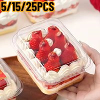 5/15/25PCS Disposable Transparent Dessert Packaging Box Thousand Layer Cake Egg Tart Mousse Cake Box Wedding Party Supplies