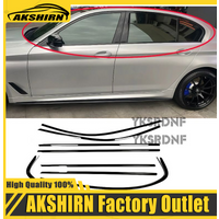 2018 2019 2020 2021 2022 2023 Black Steel Window Molding Frame Strips Trim Cover For BMW 5 Series G30