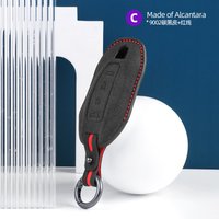 Suede Key Cover Case For Porsche Macan EV/Taycan Panamera Macan 911 Cayenne 718 Protective Key Fob Shell accessories