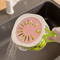Fruit Washing Bowl Drain Basket Fruit Drainer Container with Foldable Handle Food Strainer Thickened Fruit Plate Strainer Bowl