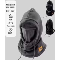 Winter-Wärmemütze mit Maske und Nackenwärmer 3-in-1 Winddichte Sturmhaube für Männer und Frauen Maskierte Mütze für Radfahren und Kälteschutz