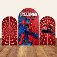 Superhero Spider Man Background Arch Cover Kids Boy Birthday Party Backdrop Polyester Arch Banner Photography Photo Props