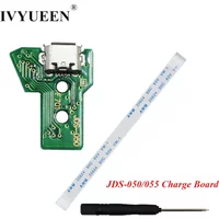 IVYUEEN USB Charging Port Socket Circuit Board 12Pin JDS 011 030 040 050 for Dualshock 4PS4 Controller Flex Ribbon Cable