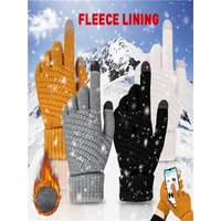 AliExpress NONE 2/1Pair Women Men Warm Winter Touch Screen Gloves Stretch Classical Knit Mittens Wool Full Finger Outdoor Cycling Driving Glove