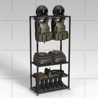Tactical Vest Helmet Display Stand Military Fan Equipment Placement Rack Full Set Support Bracket Youth Unisex One Size Fits All