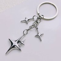 New Creative Star Moon Hollow Metal Design Keychain Bag Decoration Pendant Y2k Hot Girl Style