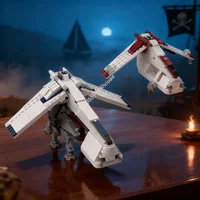 766pcs MOC Star Battle Republic Gunship Dropship Walker LAAT Model Building Blocks Architecture Festival Gifts Toy Brick