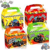 Monster Truck Racing Car Treat Boxes Gift Candy Box Off Road Vehicle Boy Happy Birthday Party Supplies Baby Shower Favors Decors