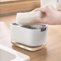 Manually Press The Soap Dispenser Box Kitchen Desktop Stainless Steel Cloth Rack Soap Box for Detergent Dispenser Storage Rack