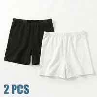 2 PCS Girls' shorts tights Children's Anti-Sheer 3/4 Shorts - For Girls, Boys & Toddlers, High Elasticity & Solid Color