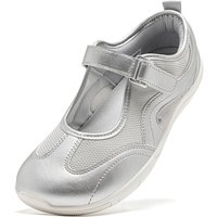 HOBIBEAR Women Wide Width Ballet Flats Zero Drop Mary Jane Shoes Adjustable Hook-Loop Minimalist Lightweight Barefoot Flats