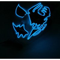 LED Hand-painted Mask Halloween Carnival Masquerade Cosplay Horror Accessory Men's Mask Weird Face Mask Glowing Mascara Disfraz