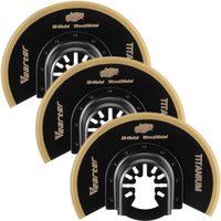 Vearter 3Pcs Titanium Coated Oscillating Multitool Semi Circular Saw Blades for Metal Wood Nails Screws Universal Fit
