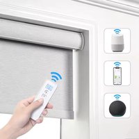 2026 Custom Window Blinds Light Filtering Fabric Remote Controlled By Phone And Google Alexa Electric Roller Blinds For Home