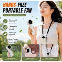 Mini Fan Portable Handheld Fan LED Display Household Long Battery Life Folding/neck Hanging Brushless Silent Fan 2400mAh
