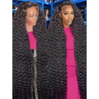 Perruque de cheveux humains vierges malaisiens 38 40 pouces, ondulations Water Wave, 13x4 Lace Front, Perruque frontale Loose Deep Wave, Cheveux Remy avec finition soyeuse, pointes saines, bouclées et