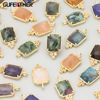 GUFEATHER,2pcs/lot,MI10,jewelry accessories,18k gold plated,copper,natural stone,charms,jewelry making,hand made,diy pendants