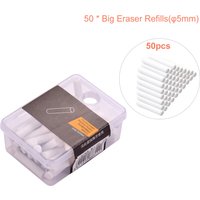 tenwin Portable Electric Eraser Refills 50pcs Dia. 5mm Big Eraser Refills Replaceable Rubbers Stationery Supplies for School