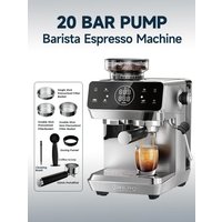 Cafelffe Professional 20Bar Espresso Machine,Bulit In Grinder,Hot/Cold Coffee Maker,Powerful Milk Frother for Latte/Cappuccino