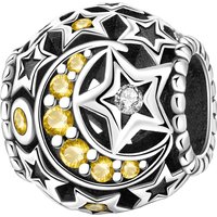 CYCUFF 925 Sterling Silver Starry Sky With Moon Hollow Pendants Bracelet Necklace Charms Fit Jewelry Party Beads DIY Fine Gifts