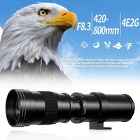 420-800mm f/8.3 Telephoto Lens Zoom SLR Camera Lens for Canon T7i T6 T6i T6s T7 T8i T3i, T4i, T5, T5i, SL2, SL1 4000D 2000D 80D