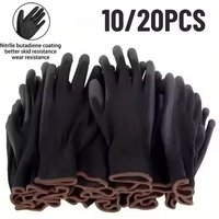 10/20PCS Coating Nylon PU Gloves Safety Work Repair Gloves Palm Coated Gloves Carpenter Repairman Supplies