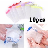 10Pcs/set Portable Clean Foaming Mesh Bag Soap Foaming Nets for Shower Washing Bathroom Accessories Random Color