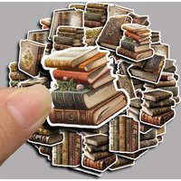 50pcs Retro Magic Book Stickers Pack Phone Case Laptop Suitcase DIY Vintage Sticker Journaling Materials Journal Accessories