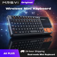 Mini klawiatura MRSVI A8 PLUS, podświetlana bezprzewodowa klawiatura 2.4GHz i Bluetooth 5.0 z touchpadem do Android TV Box, Mac, Laptopa, Windows