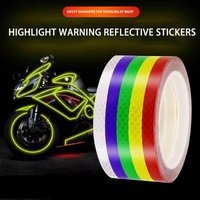 Motorcycle Wheels Reflect Fluorescent MTB Bike Reflective Sticker Strip Tape For Cycling Warning Safety Motorbike Wheel Decor
