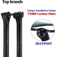 AliExpress NONE SYN Carbon Seatpost Half Matte Half Gloss MTB/Road Bike Seat Post Length 350mm/400mm Bicycle Parts 27.2/30.8/31.6mm