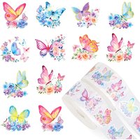 500pcs Butterfly Flower Sticker Rolls 8 Design Colorful Butterfly Decals Decorative Flowers Cute Stickers Party Favor Decoration