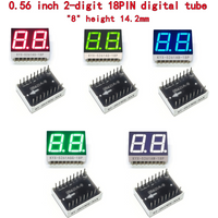 10PCS 0.56-inch 2-digit numeric tube 25mmX19mm digital display "8" height 14.2mm seven-segment numeric tube 5261series18PIN