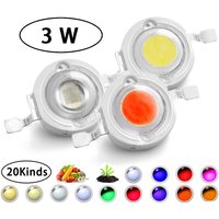10Pcs High Power 3W LED Chip Warm Cool White Red Blue Yellow Full Spectrum Light Beads For Grow Light Spotlight Bulb Downlight