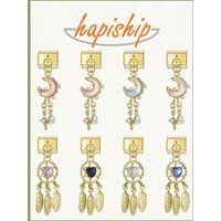 Hapiship 2025 Fashion Moon Star Dreamcatcher Shiny CZ Italian Charms Fit 9mm Stainless Steel Bracelet Jewelry DJ1527
