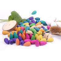 10/20/30pcs Mixed Backflow Incense Cones 37x13mm Bullet Shape Rose Mint Natural Sandalwood Tea Cone Incense Burner Anti-odour