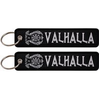 1pcs Embroidered Keychain Black Key Tag Norse Mythology Key Ring for Motorcycle & Backpack Fans Gift Amulet Male Jewelry
