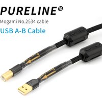 pureline High quality dual magnetic ring A-B USB cable/mogami 2534 audio cable for Hifi DAC amplifier USB data cable with