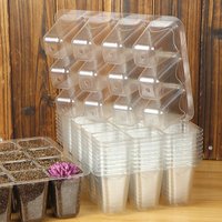 5/10pcs 12-Cell Transparent Seedling Starting Tray Gardening Nursery Grow Germination Plastic Seed Starter Tray Plant Grow Cont